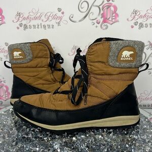 Sorel Whitney ankle boots waterproof winter snow brown caramel classic warm